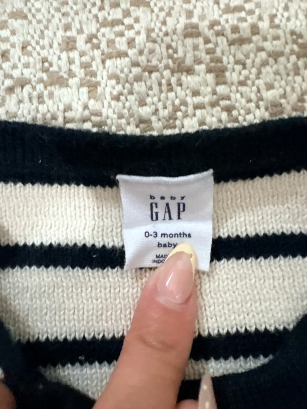 GAP Baby Navy and White Striped Knit Sweater